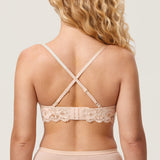 Women's More Coverage Lace Nursing Bralette Beige