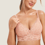 Women's More Coverage Lace Nursing Bralette Grapefruit Orange