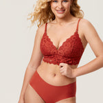 Women's More Coverage Lace Nursing Bralette Pumpkin