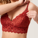 Women's More Coverage Lace Nursing Bralette Pumpkin